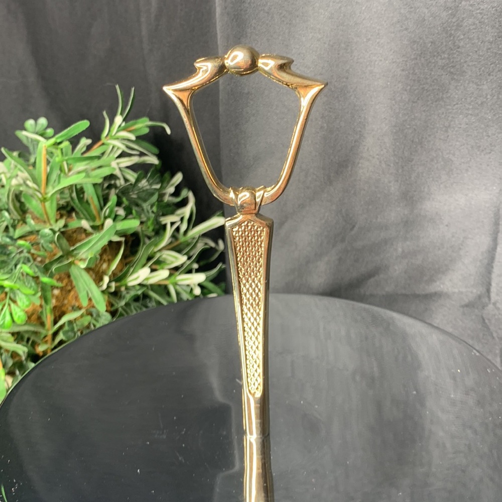 Beautiful vintage chrome KROMEX 2 tiered silver tray with gold tone handle - Picture 4 of 8